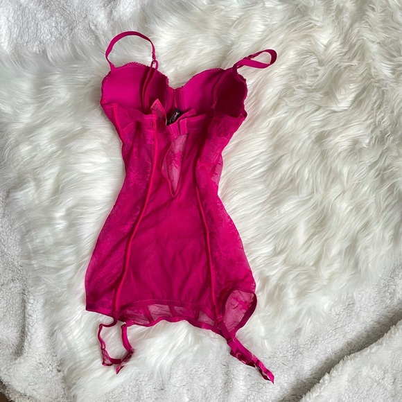 Cranberry Pink Sheer babydoll - Picture 2 of 5